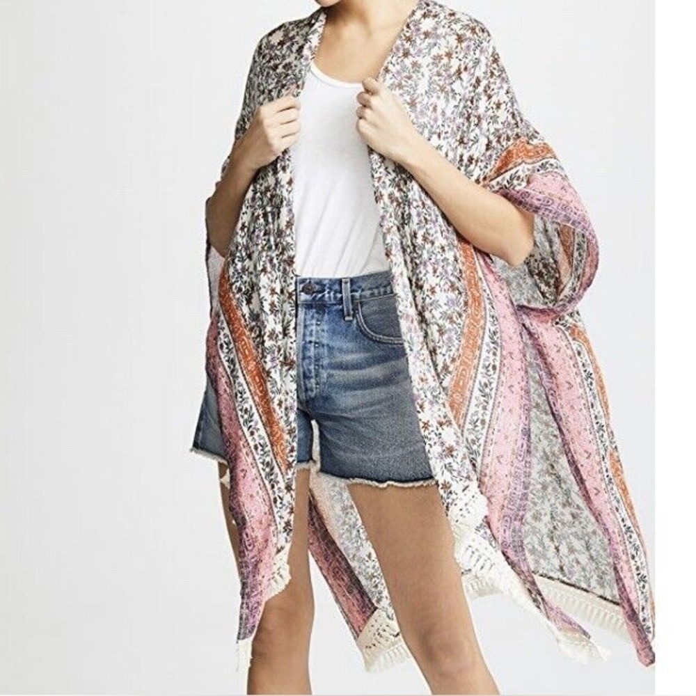 REBECCA MINKOFF Floral Kimono Jasmine Ruana